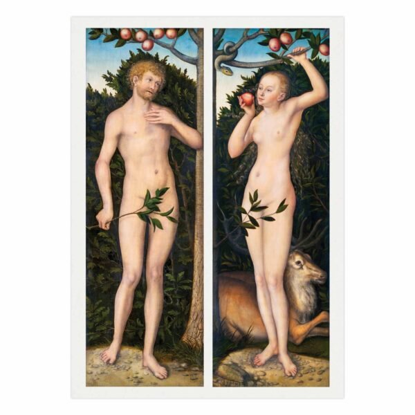 99 istorinis paveikslas ant drobes - Adomas ir Ieva - Lucas Cranach
