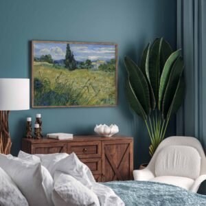 127 miegamojo paveikslas - Žalias kviečių laukas su kiparisais - Vincentas van Gogas