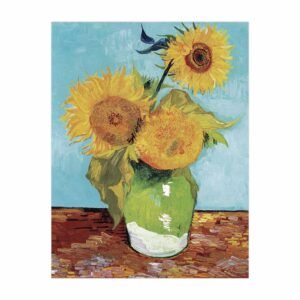 129 paveikslas virtuveje - Vaza su trimis saulėgrąžomis - Vincentas van Gogas
