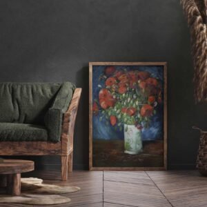 130 paveikslas su gelemis - Vaza su aguonomis - Vincentas van Gogas