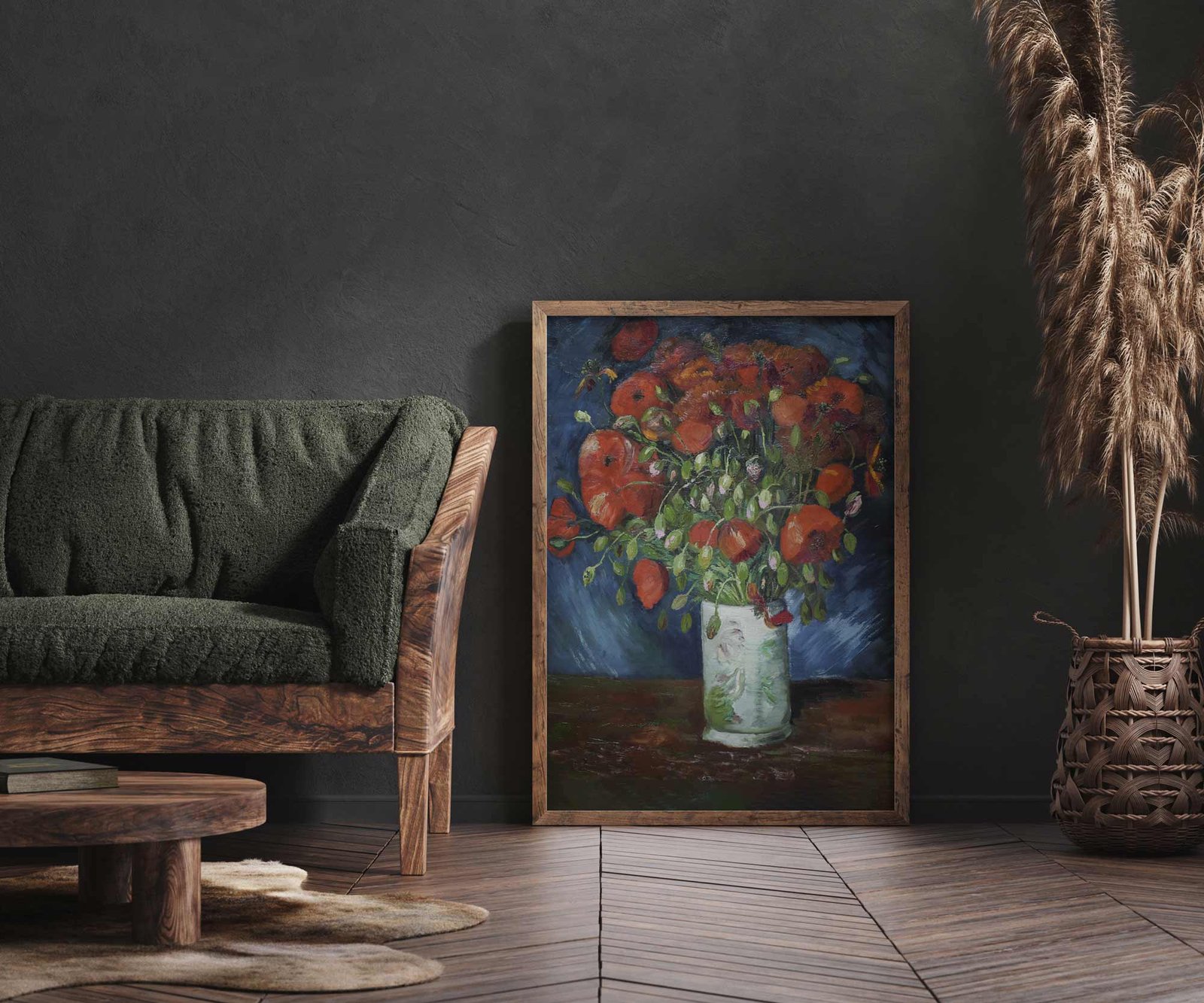 130 paveikslas su gelemis - Vaza su aguonomis - Vincentas van Gogas