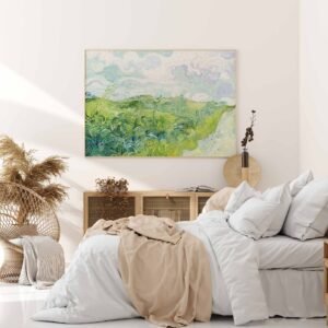 136 miegamojo paveikslas - Žali kviečių laukai - Vincentas van Gogas