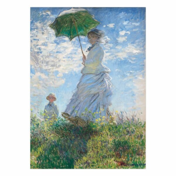140 plakatas ant popieriaus - Moteris su skėčiu - Madam Monet ir jos sūnus - Klodas Monė