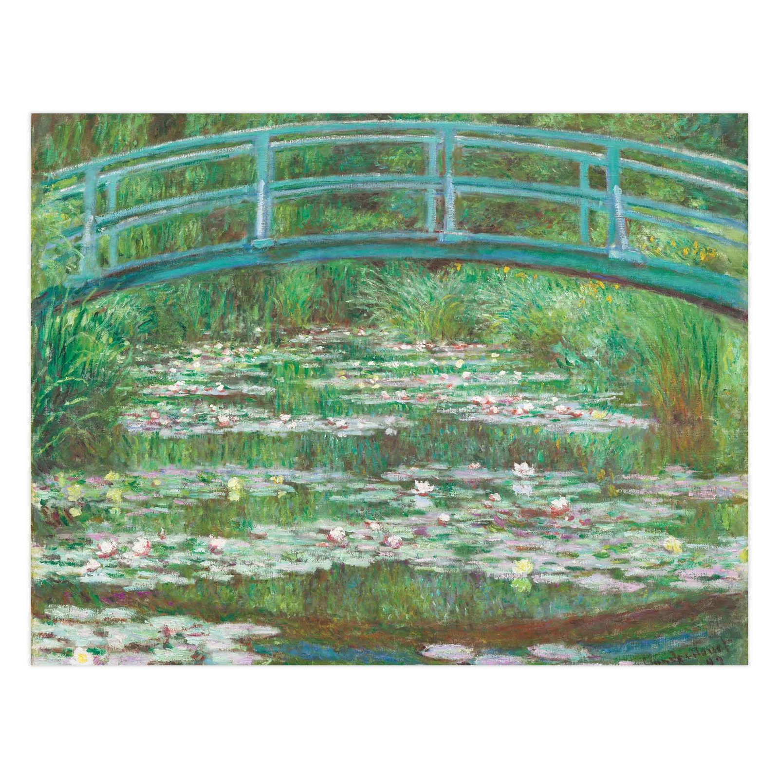 152 paveikslo reprodukcija internetu - Japonų pėsčiųjų tiltas – Klodas Monė