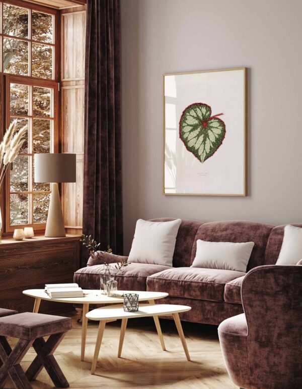 319-paveikslas ant sienos - Karališkosios begonijos lapas - Alexander Francis Lydon & Benjamin Fawsett